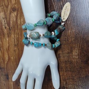 South Sun Nugget Stretch Bracelets 3pc.Set